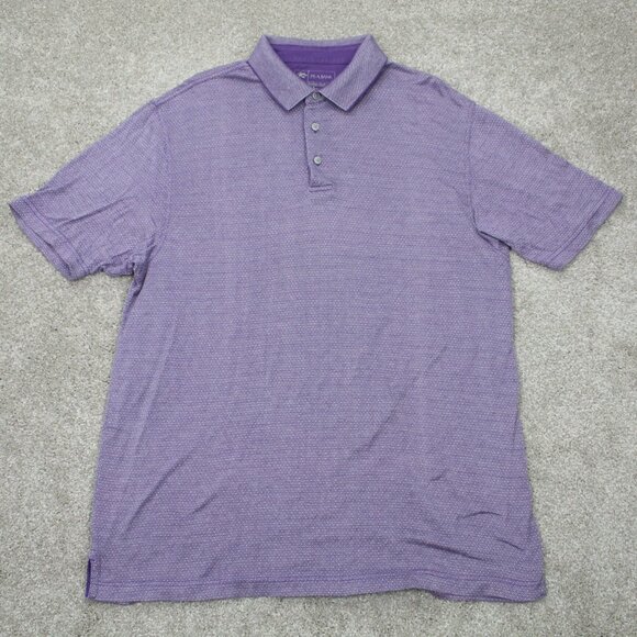 Jos A Bank Leadbetter Golf Polo Shirt Mens Large Purple 100% Cotton S/S Pullover - Picture 1 of 10